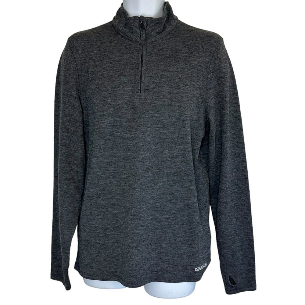 Omni Wool 1/4 Zip Base Layer Gray Mens Large